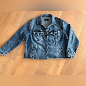 Maurices Plus Distressed Blue denim Jacket